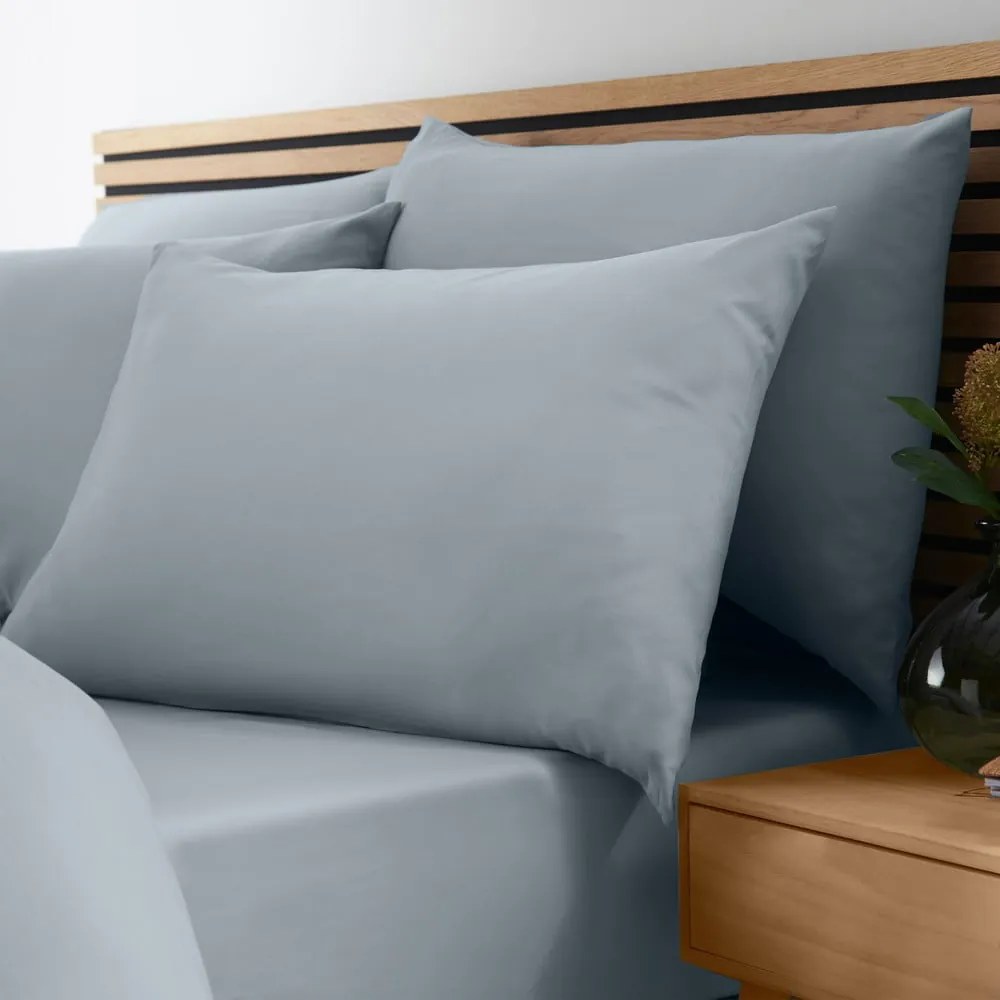 Синьо-сив еластичен чаршаф от микрофибър 135x190 cm So Soft Easy Iron – Catherine Lansfield