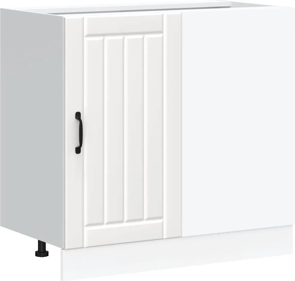 854308 vidaXL Долен кухненски шкаф, Lucca, бял, инженерно дърво