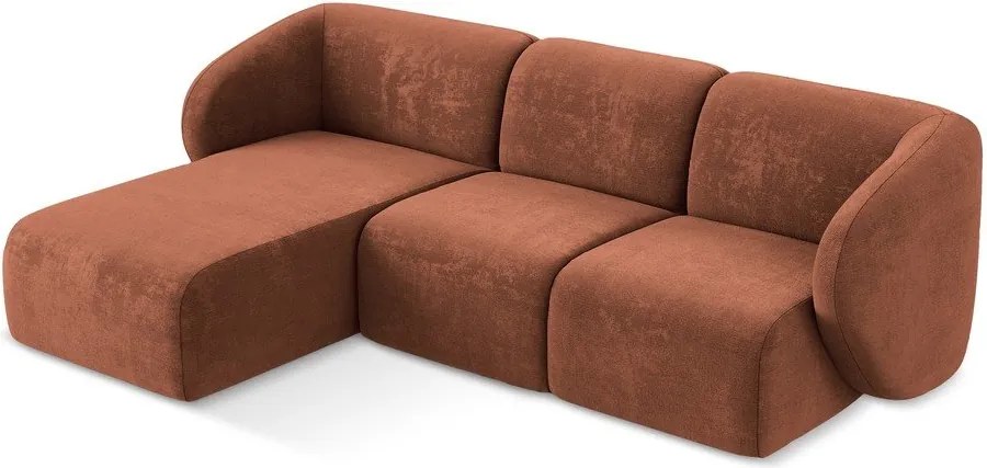 Теракотен шенилов ъглов диван (ляв ъгъл) Lani – Makamii