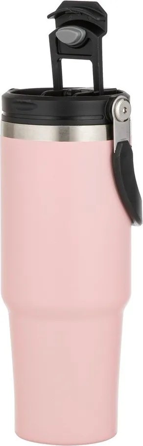 Светлорозова бутилка за пътуване бутилка от неръждаема стомана 1 l Eco – Ladelle