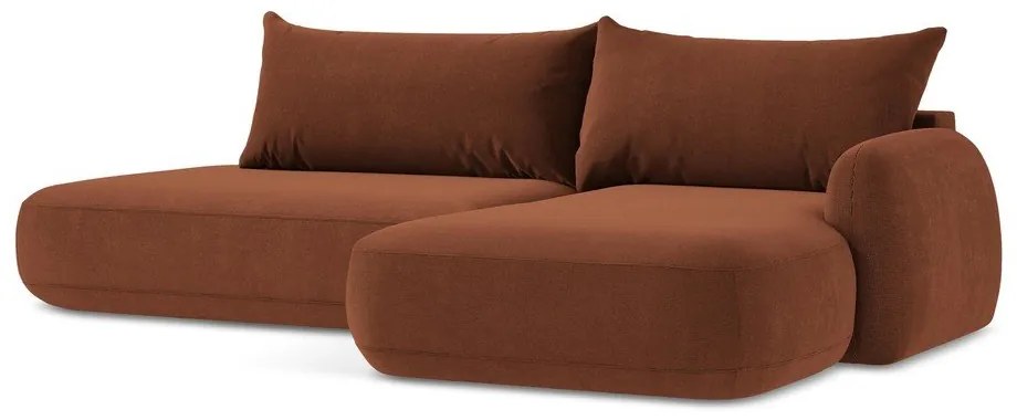 Теракотен сгъваем ъглов диван (десен ъгъл) Hale – Makamii