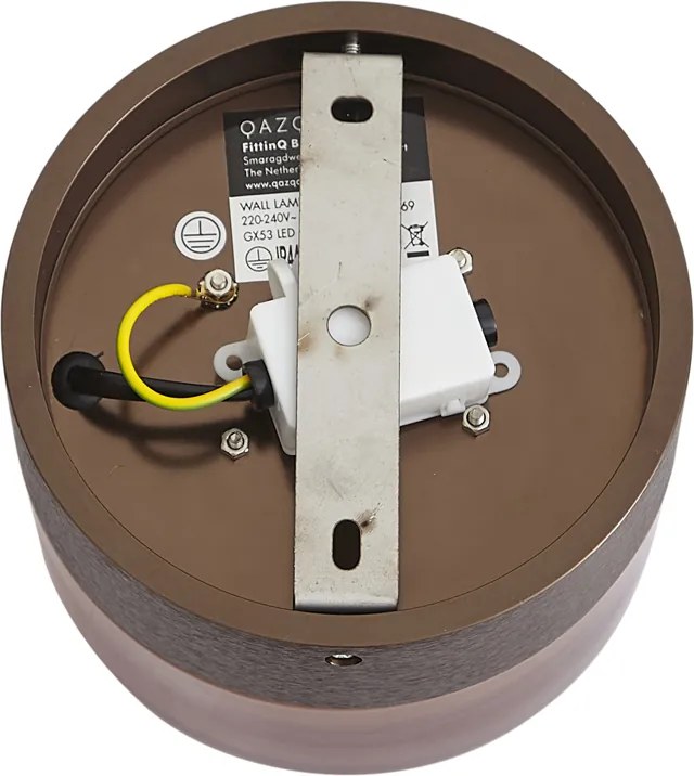 Дизайнерска стенна лампа тъмен бронз с кехлибарено стъкло IP44 - Michele