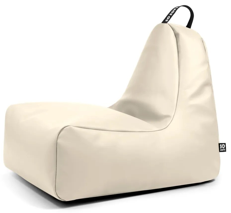 Бежов пуф от изкуствена кожа Chill XL – So Soft?