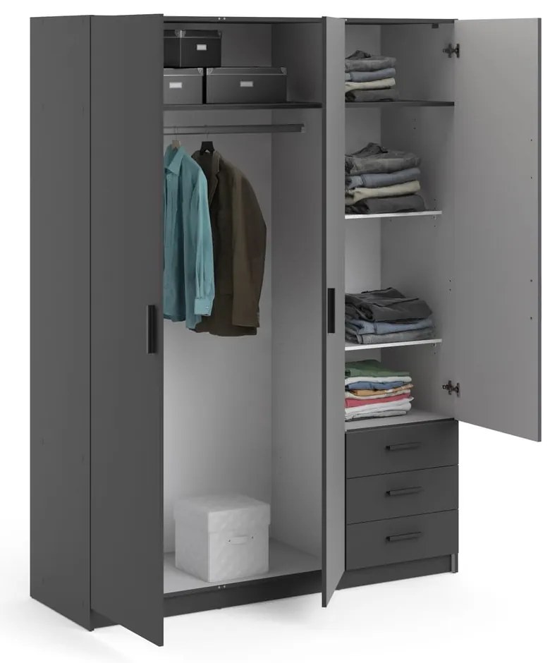 Тъмносив гардероб 147x200 cm Sprint – Tvilum