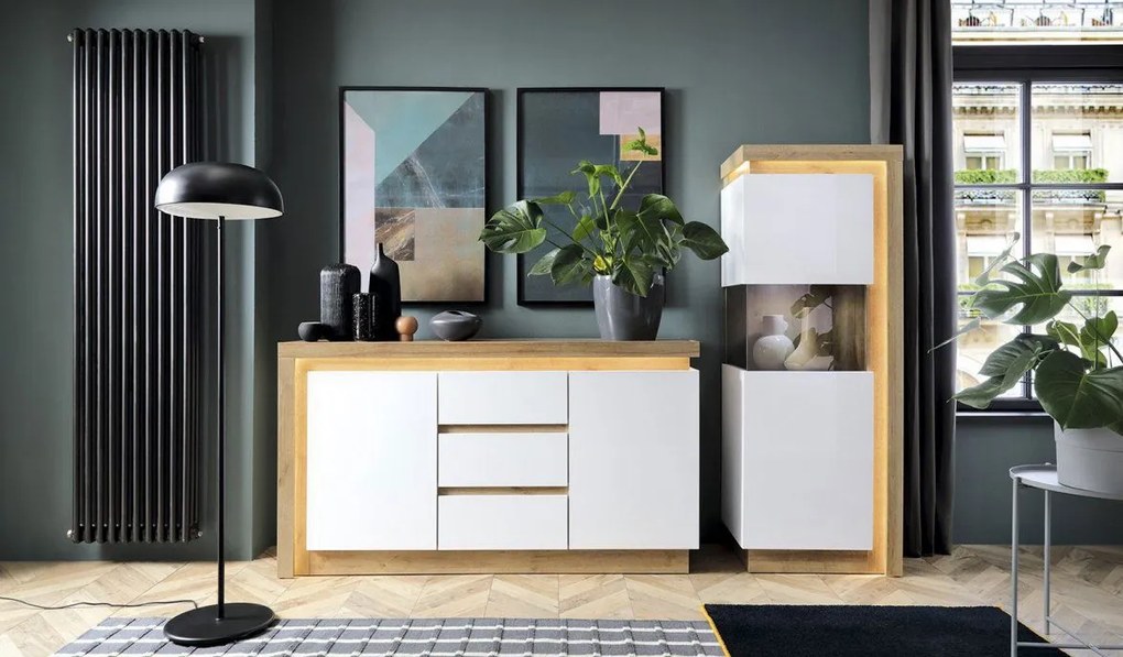 Витрина Lynx 1D-Дясно-Естествено-Бяло