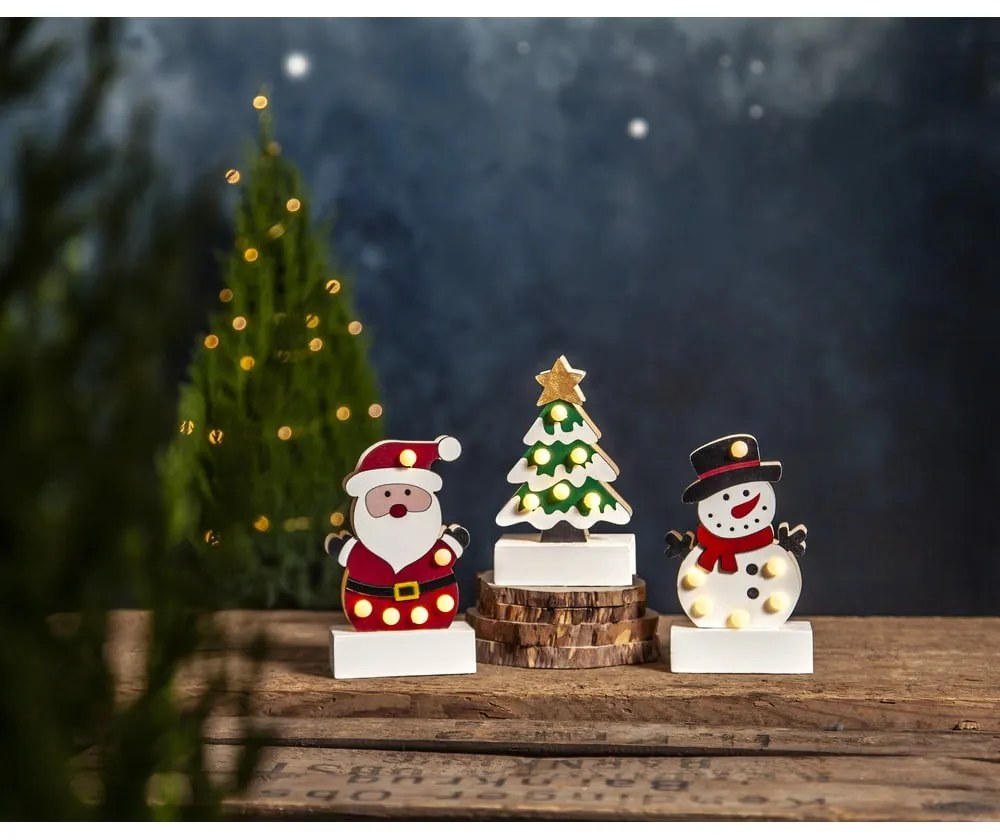 Бяло-зелена светлинна украса с коледен мотив Freddy - Star Trading