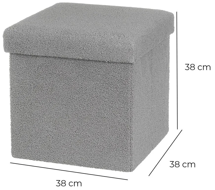 Сива табуретка от прежда с примки от букле Folding – Casa Selección