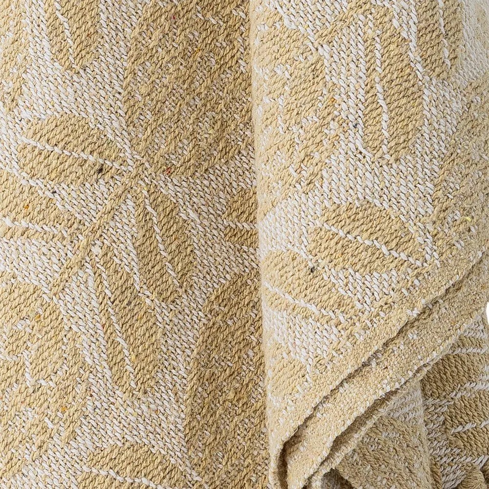 Жълто одеяло със смес от памук 130x155 cm Pratello – Bloomingville