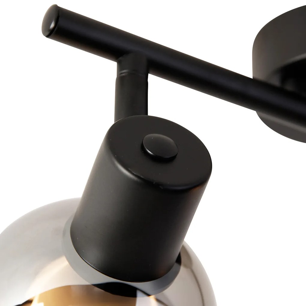 Интелигентен таванен прожектор черен с димно стъкло с 2 Wifi P45 - Vidro