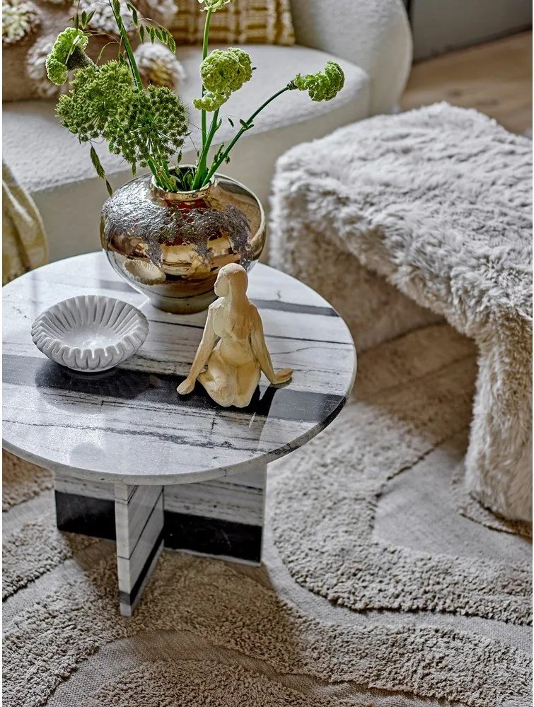 Черно-бял мраморна кръгла масичка за кафе ø 61 cm Rosito – Bloomingville