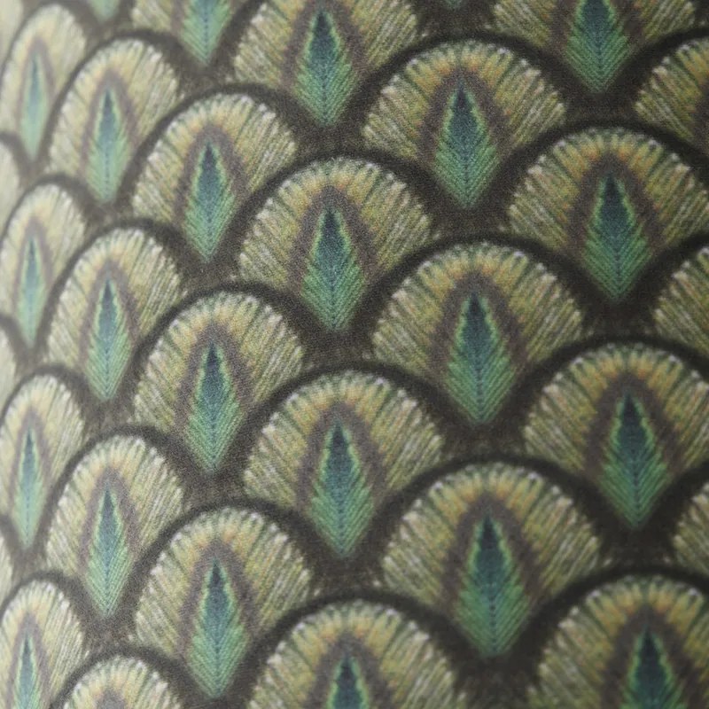 Абажур от кадифе с дизайн на паун 40/40/40 златен интериор