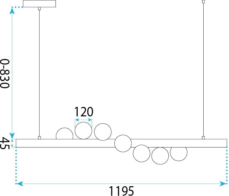 Висяща таванна лампа APP1907-7CP