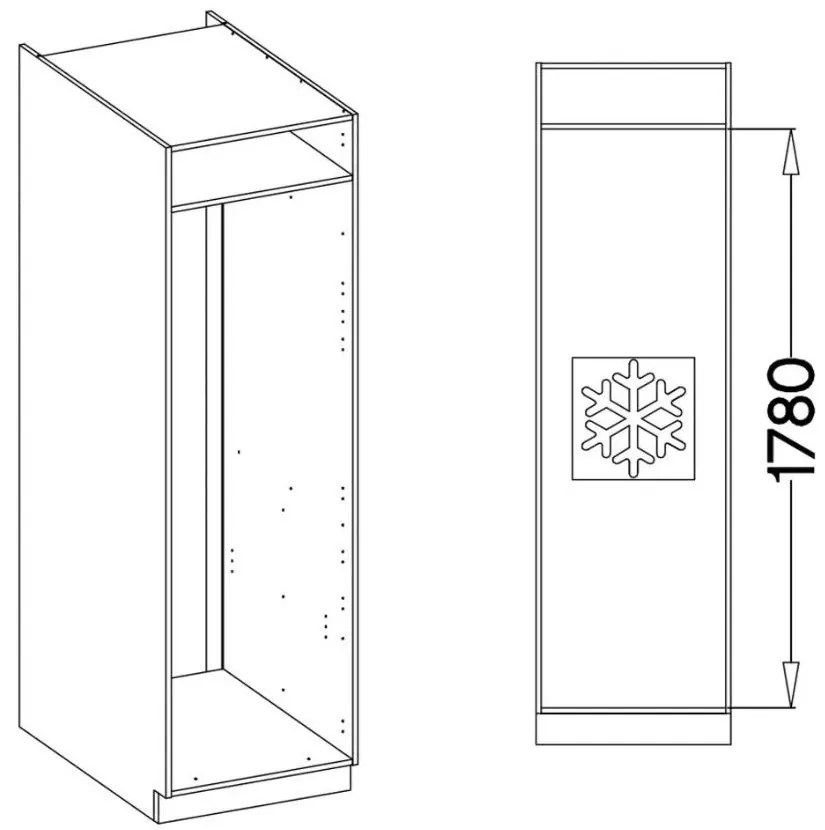 Подов хладилен шкаф Artista 60 LO 210 2F-Cappuccino