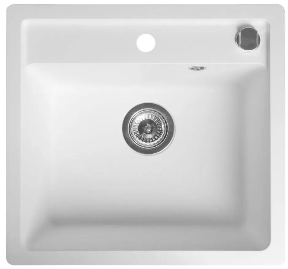Sapho - Гранитна кухненска мивка 53x50 см, бяла