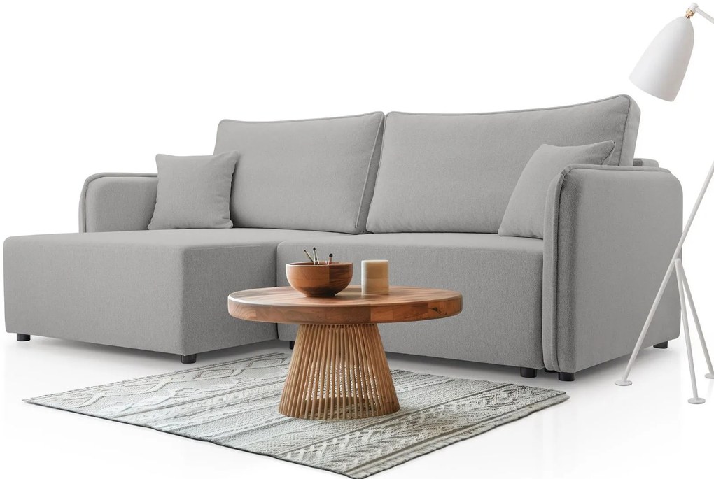 Ъглов диван Melody-Сиво-Ляв