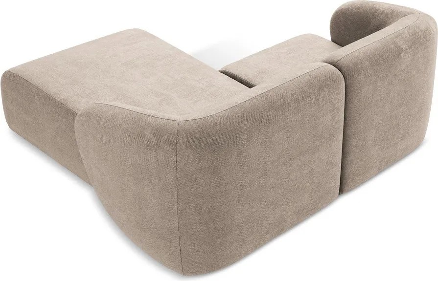 Светлокафяв шенилов ъглов диван (десен ъгъл) Lani – Makamii