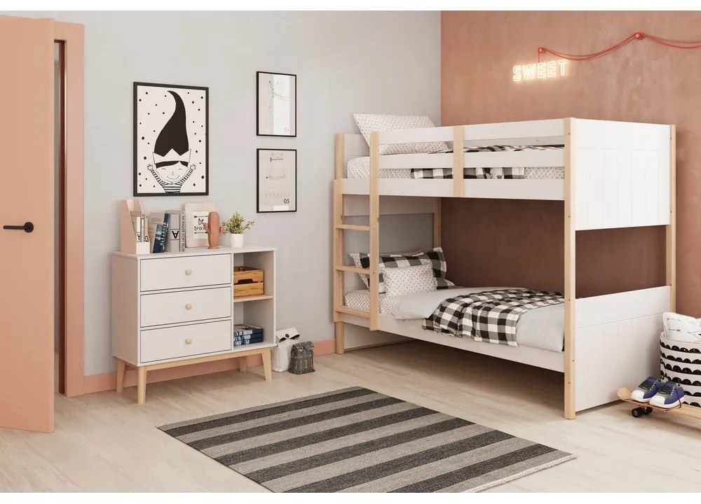 Бял нисък скрин за деца 90x81 cm Esteban - Marckeric