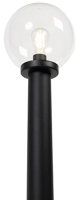 Подова лампа за външен монтаж черна с прозрачен глобус 100 см IP44 - Sfera