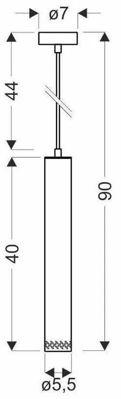Черна висяща лампа с дървен абажур ø 7 cm Tubo - Candellux Lighting
