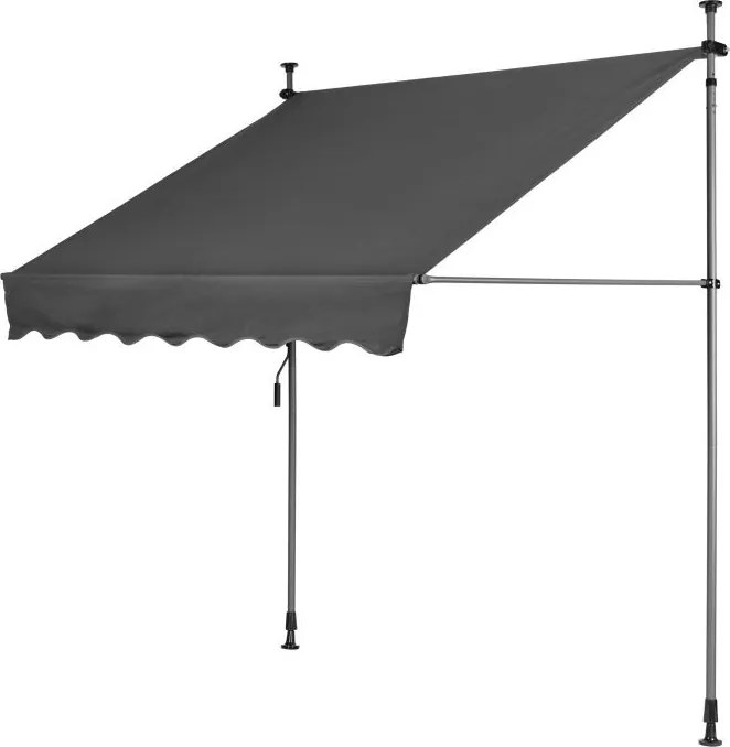 Тента за балкон за тераса с регулируем наклон - сива Šírka: 300 cm