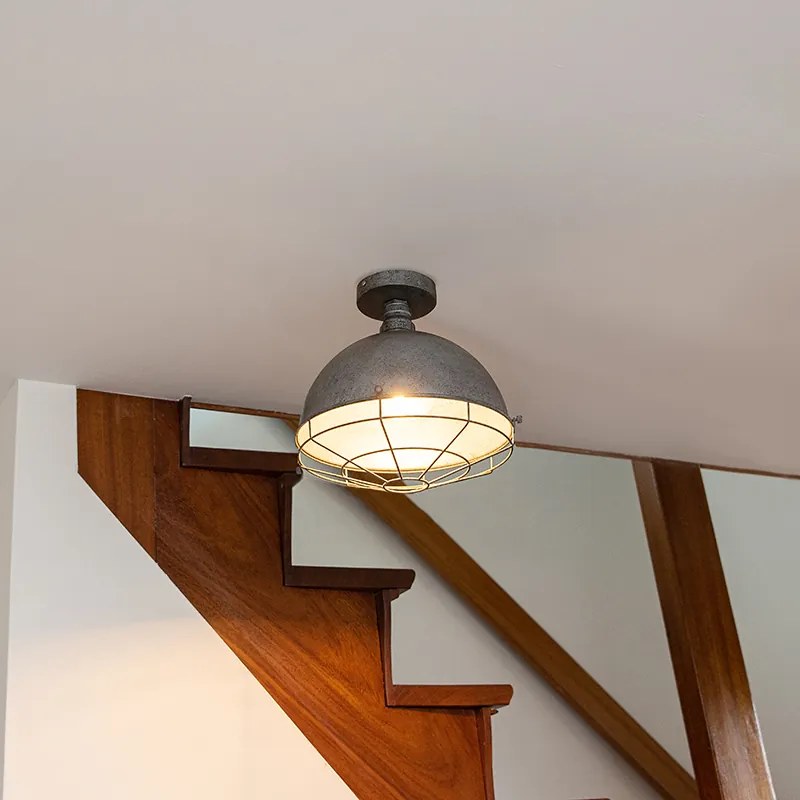 Индустриален плафон антично сребро 32 см - Course