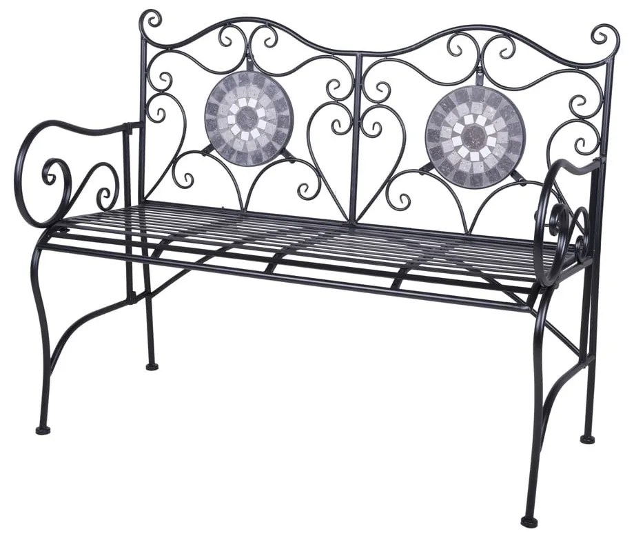 Черна метална градинска пейка Jalua – Garden Pleasure