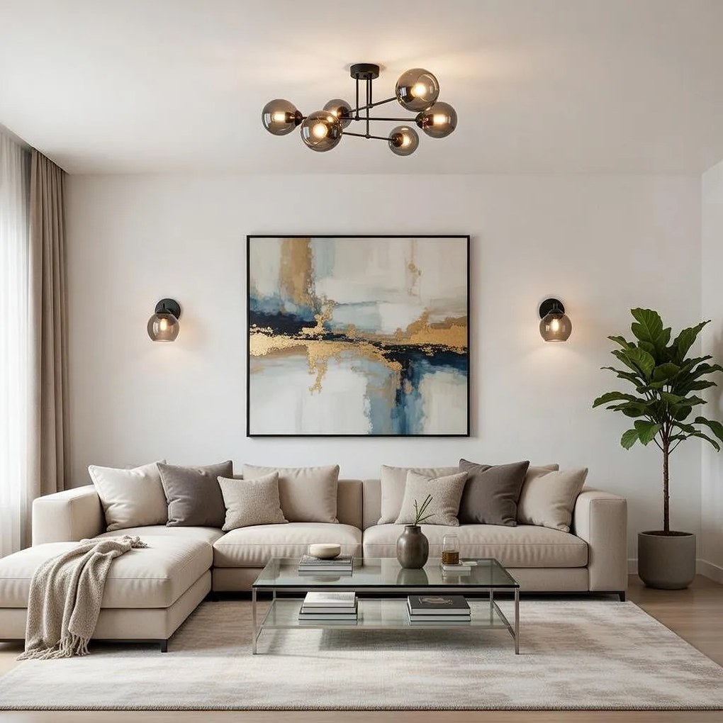 Аплик КОМПАС G, черен/сив, 1xE27