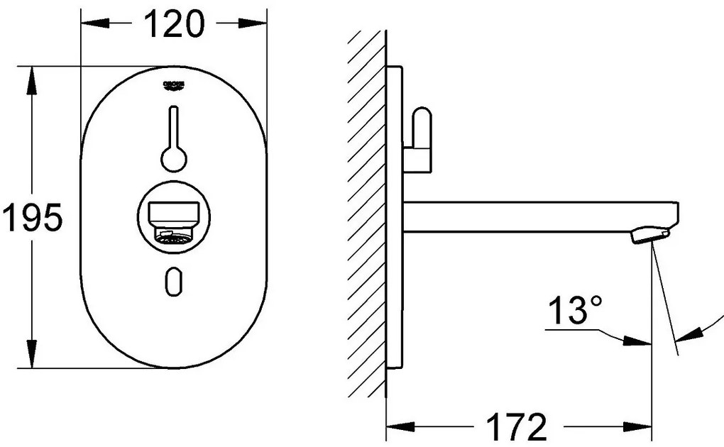 Electronic mixer wall wash Тоалетна Grohe Eurosmart Cosmopolitan E