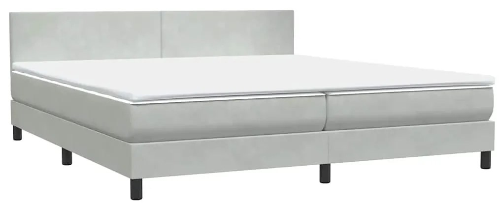 3316029 vidaXL Боксспринг легло с матрак, светлосиво, 180x210 см, кадифе