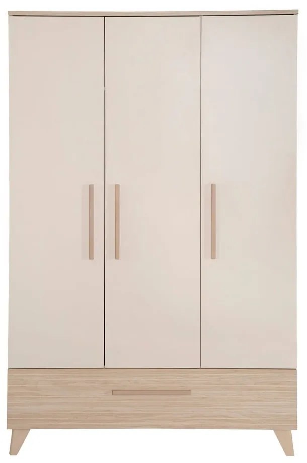 Кремав/в естествен цвят детски гардероб от декор от дъб 118x190x52 cm Sidney – Roba