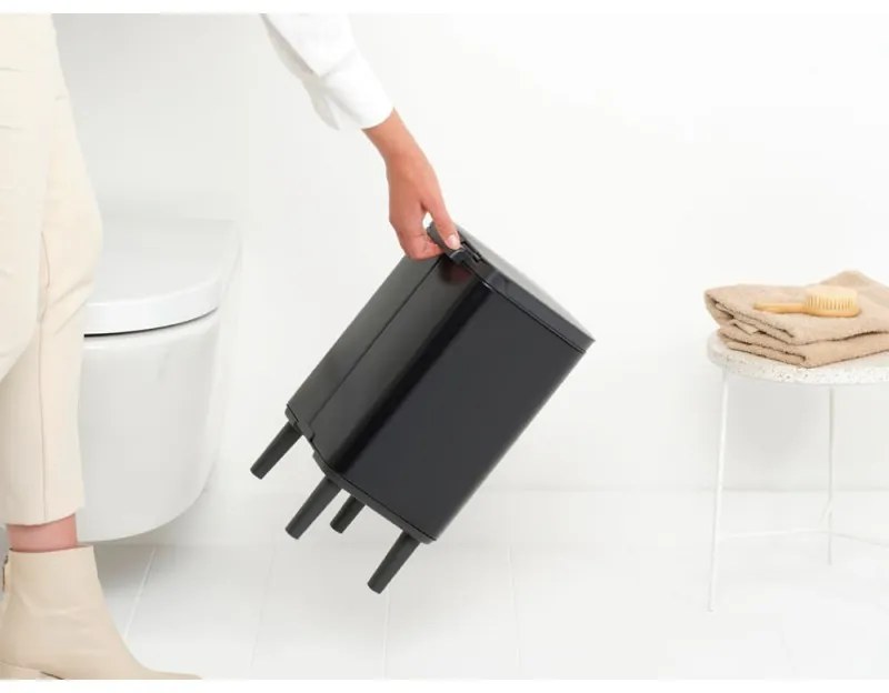 Кош за боклук Brabantia Bo Small Hi 1006645, 7 л, Повдигнат, Плавно и безшумно отваряне, Противоплъзгаща основа, Черен