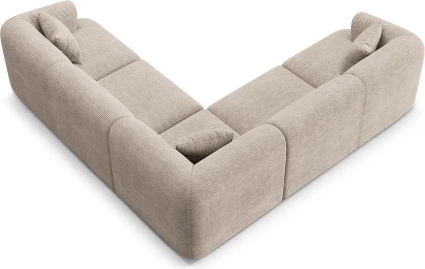 Светлокафяв ъглов диван от рипсено кадифе Campi – Cosmopolitan Design