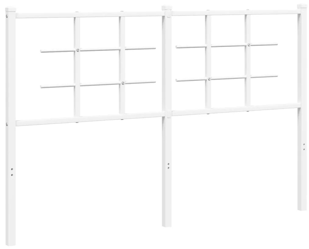 355642 vidaXL Метална резервна табла за легло, бяла, 135 см