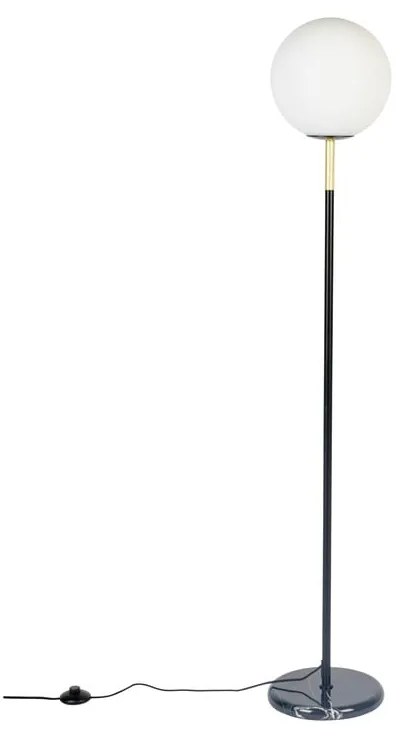 Черно-бялa подова лампа със стъклен абажур (височина 145 cm) Orion – Zuiver