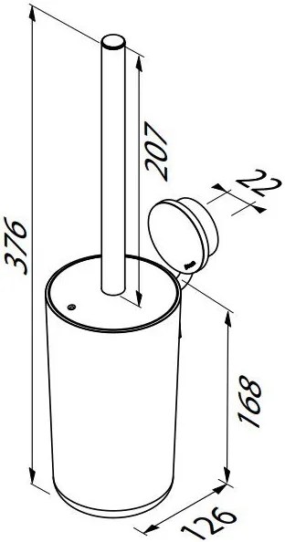 Четка за тоалетна Opal Geesa стенен монтаж-Mauro-brushed