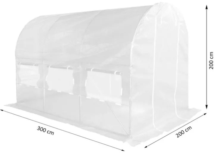 Оранжерия за градина БЯЛА 2x3м с UV защита PREMIUM