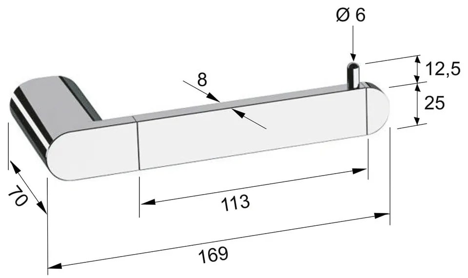 Матово черен стенен месингов държач за тоалетна хартия Flori – Sapho