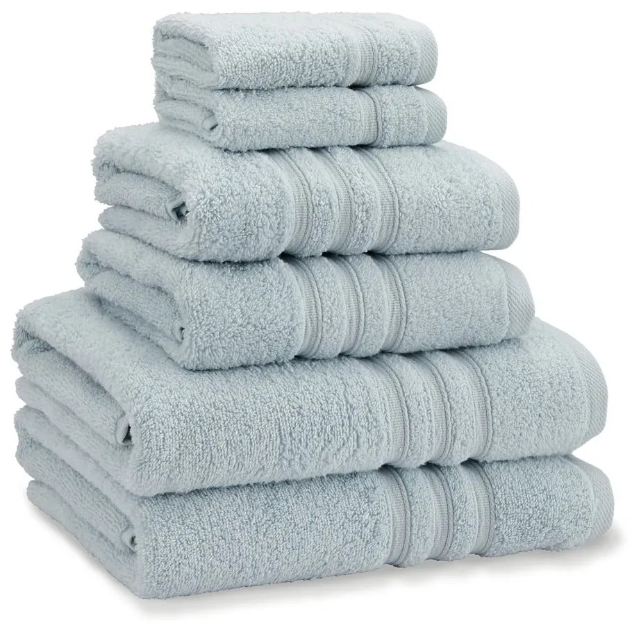 Светлосини памучни хавлии и кърпи за баня в комплект от 6 бр. от тери Zero Twist – Catherine Lansfield