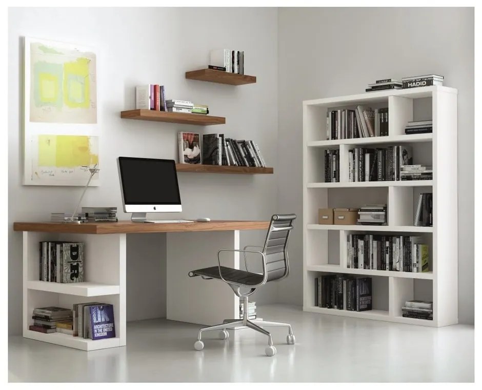 Бял шкаф за книги 120x173 cm Dublin - TemaHome