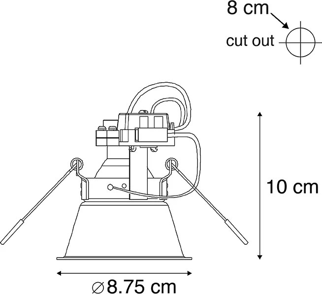 Смарт вграден прожектор бял с WiFi GU10 регулируем - Alloy