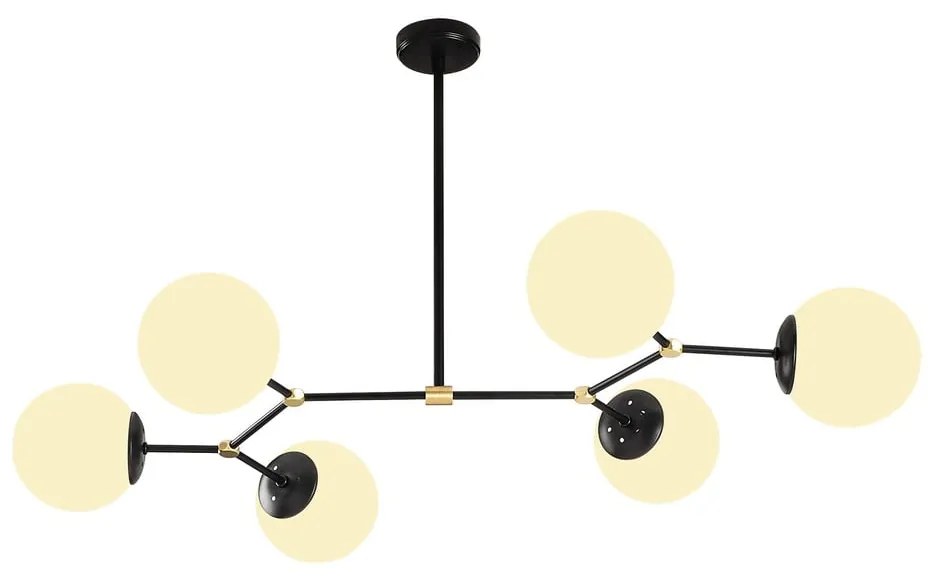 Черно висящо осветително тяло за 6 крушки Damar Horizontal - Opviq lights