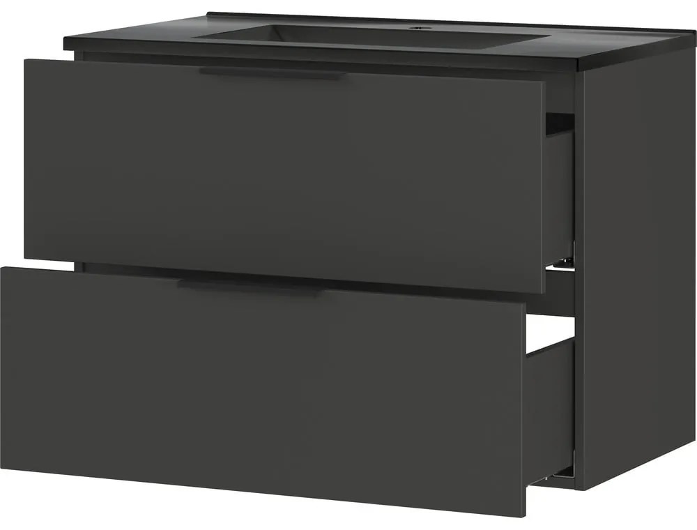 Стенен шкаф с мивка в черен и антрацитен цвят 81x61 cm Crandon – Germania