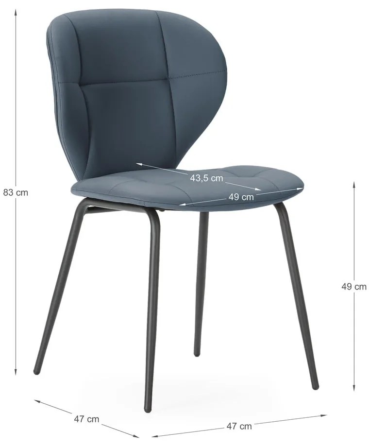 Тъмносиви трапезни столове в комплект от 2 бр. Maura – Marckeric