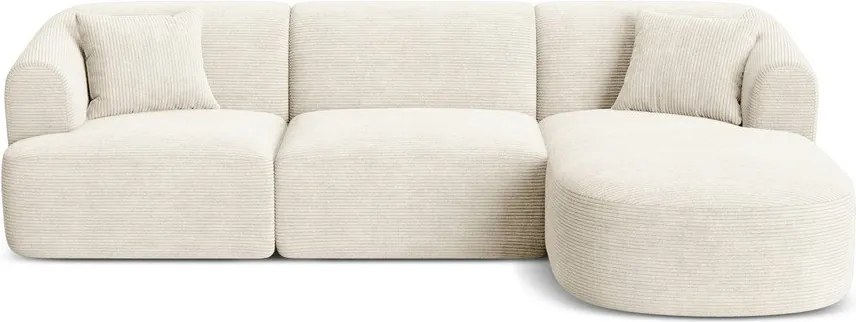 Бежов ъглов диван от рипсено кадифе (десен ъгъл) Campi – Cosmopolitan Design