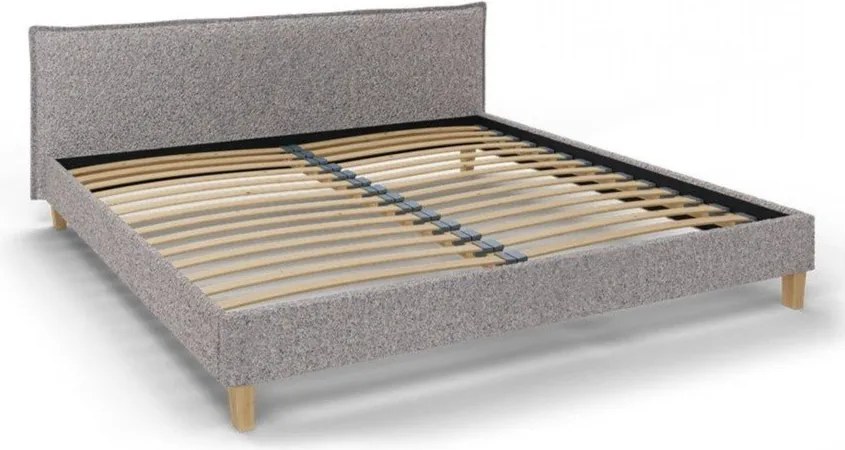 Сиво тапицирано двойно легло с решетка 200x200 cm Tina - Ropez