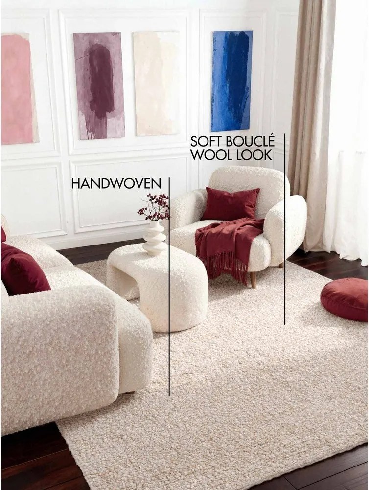 Кремав ръчно изработен килим от букле 200x290 cm Notting Hill Portobello – Ted Baker