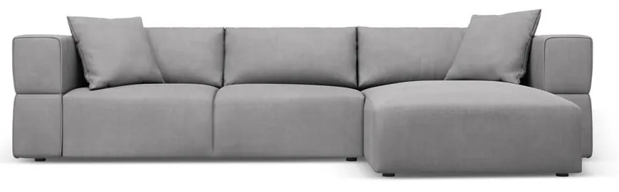 Светлосив ъглов диван, десен ъгъл Esther – Milo Casa
