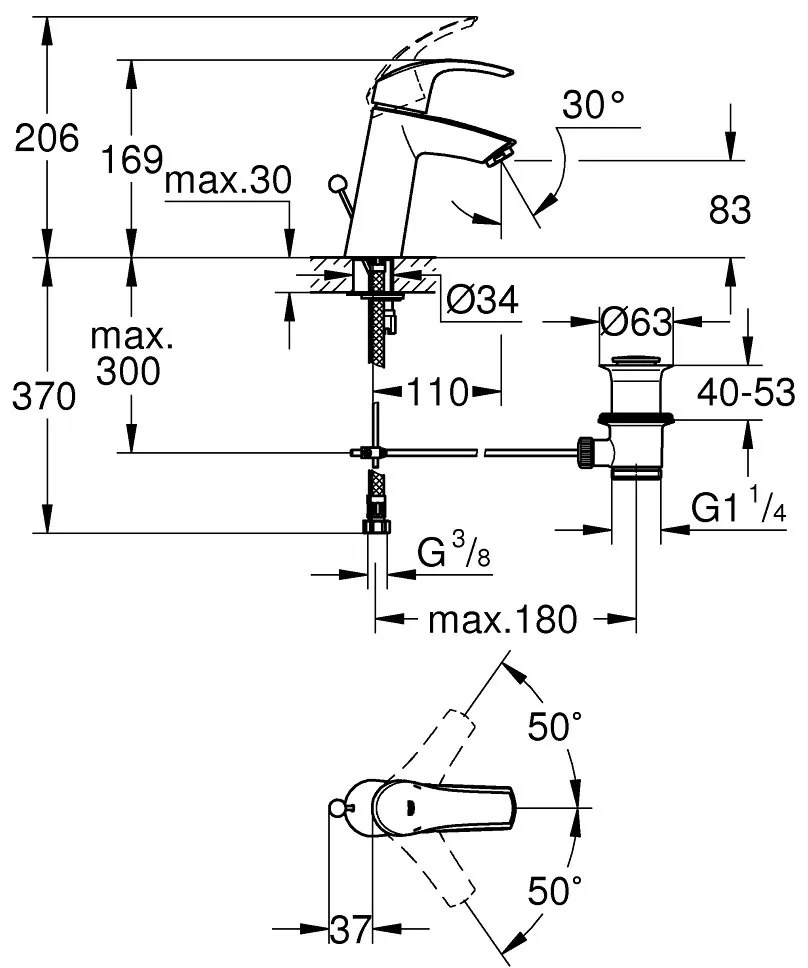 Кран за тоалетна Eurosmart II