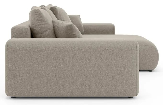 Бежов разтегателен ъглов диван с място за съхранение (променлив) Luma – Ropez