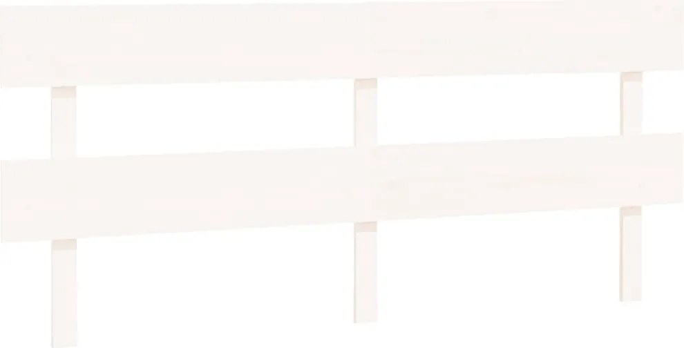 819091 vidaXL Горна табла за легло, бяла, 204x3x81 см, бор масив